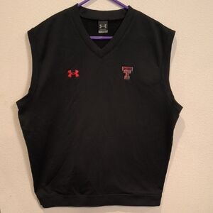 Under Armour Black Texas Tech V Neck Fleece Lined XL Vest